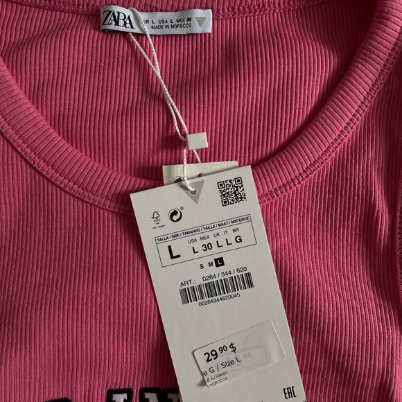 Zara - Pink Embroidered Bustier Tank Top - Picture 4 of 5